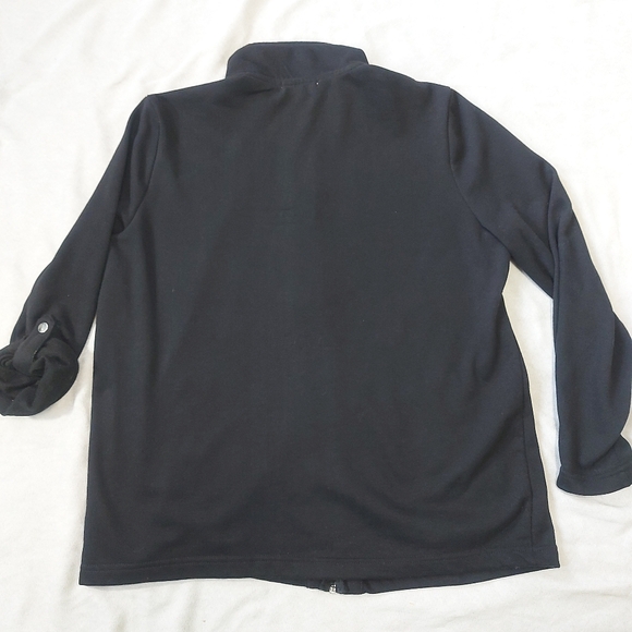 Sears Black Chrome Studs Zip Up Sweatshirt Jacket, Medium - Picture 9 of 10